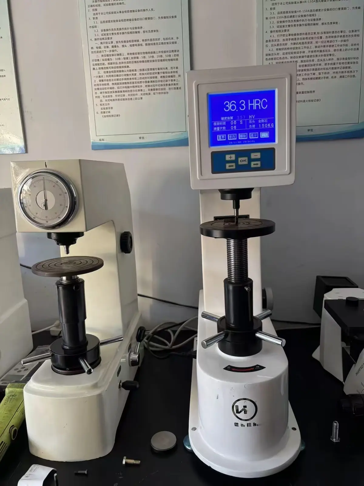 Hardness testing equipment used for fastener quality control
